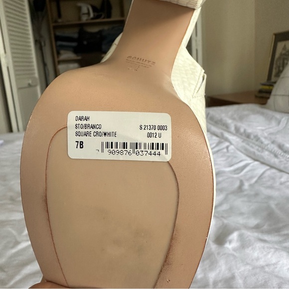 SCHUTZ Darah Crocodile-Embossed Leather Sandal size 7 - Picture 5 of 10